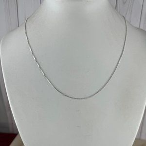 Pendant Necklace 16 inch 925 Silver Italian Made 1MM Box Chain